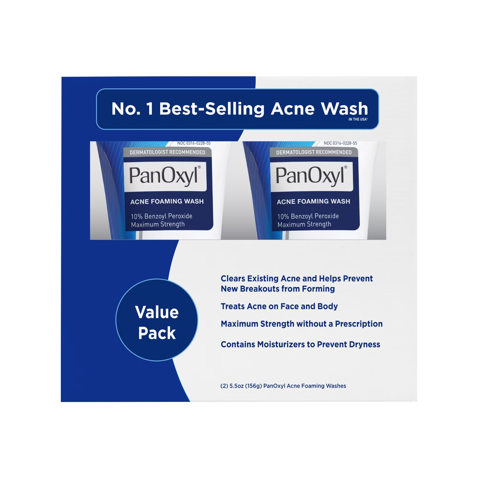 Panoxyl Acne Foaming Wash 10% Benzoyl Peroxide Duo