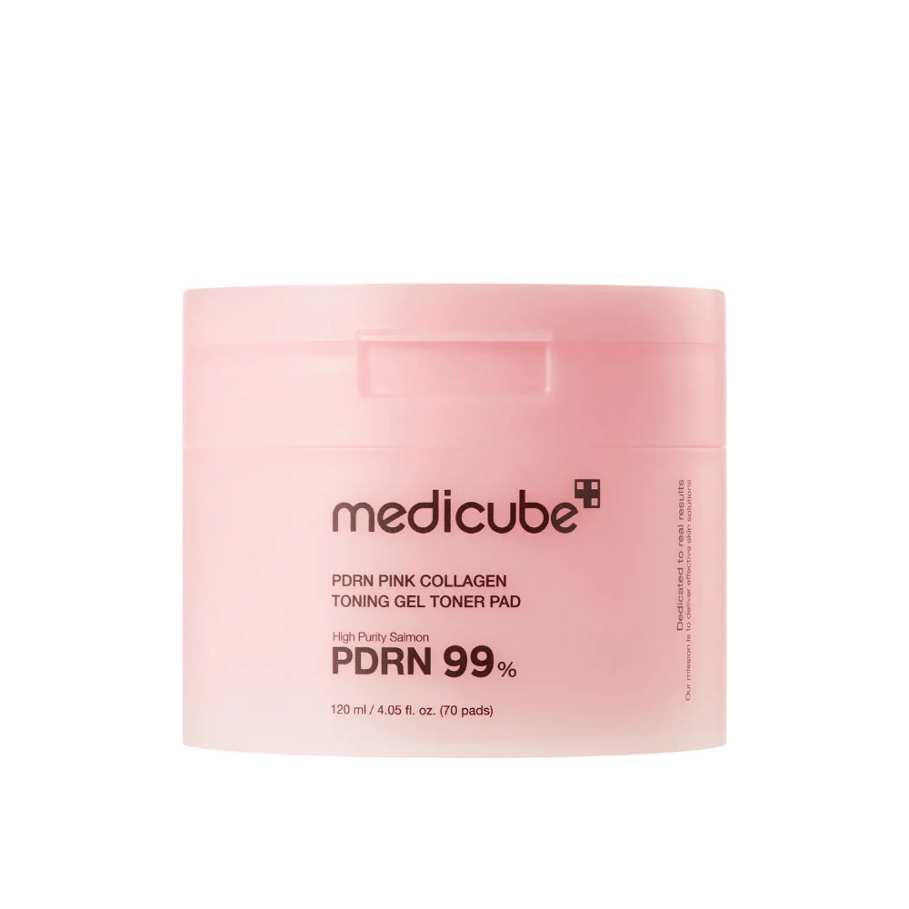 Almohadillas tonificadoras de gel de colágeno rosa medicube PDRN 70 unidades-Medicube